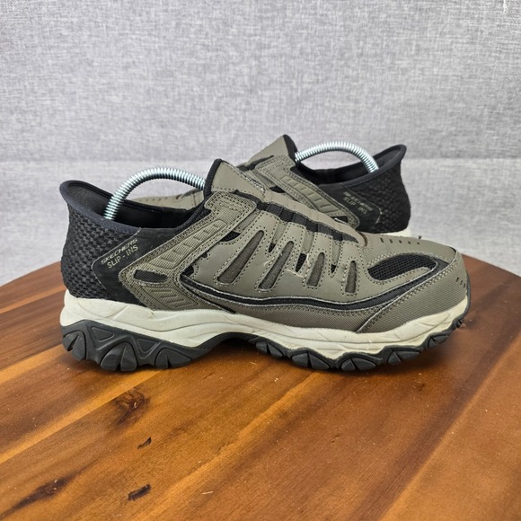Skechers Slip Ins Mens Athletic Shoes Size 8.5 Brown Mesh Air Cooled - Picture 7 of 15